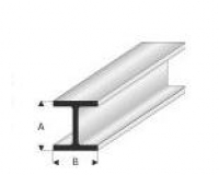 Super Styrene Profile H Beam 2.5 x 2.5 mm , 330 mm